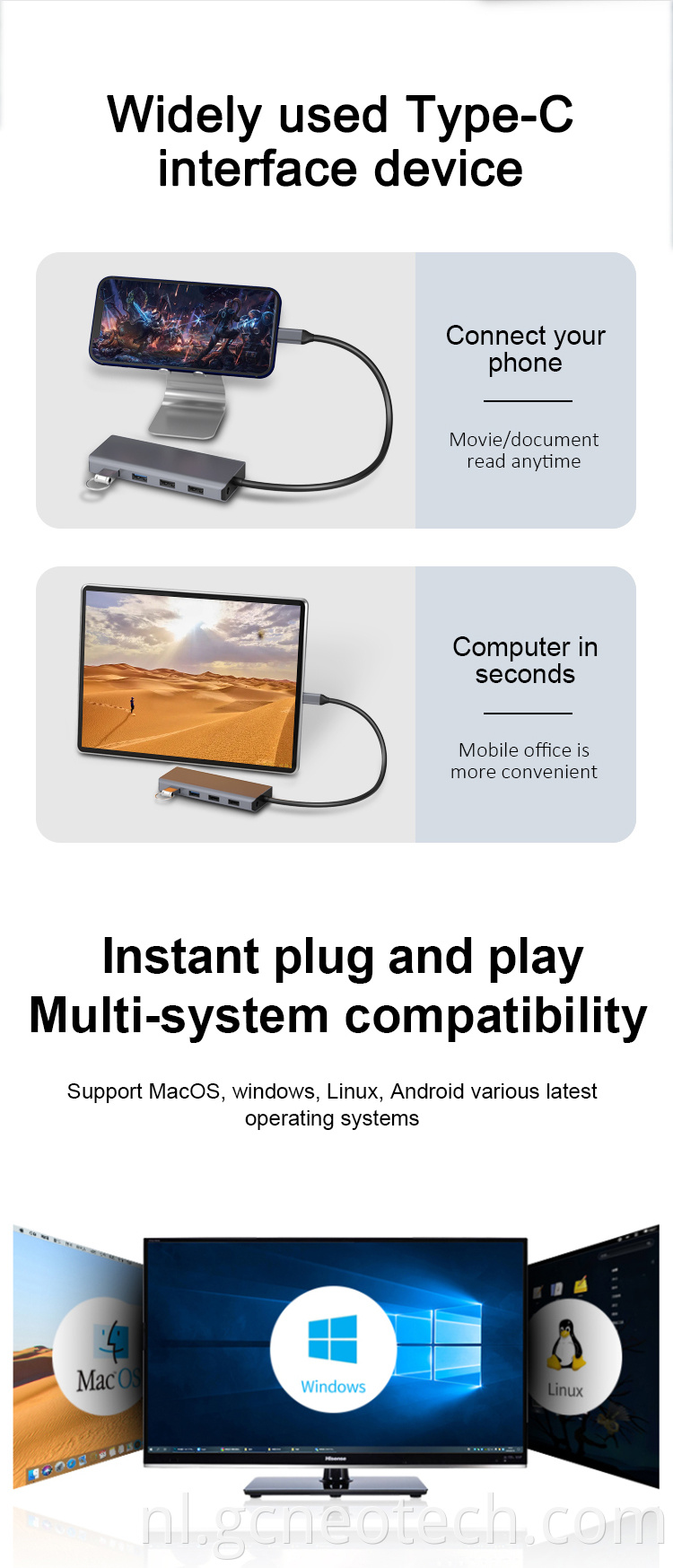11-in-1 Type-C usb hub docking station